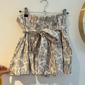 High waisted snakeskin shorts